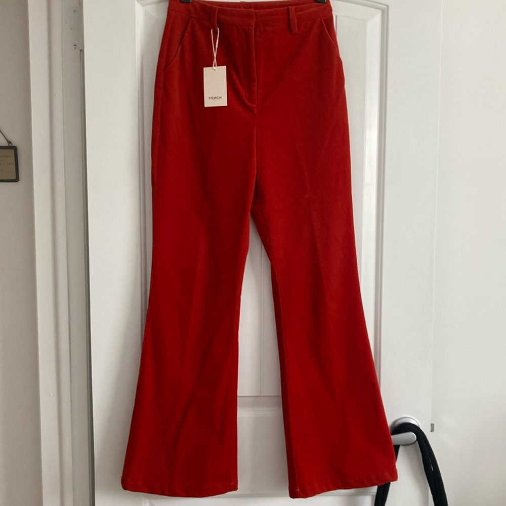 French Paris burnt orange flare cords